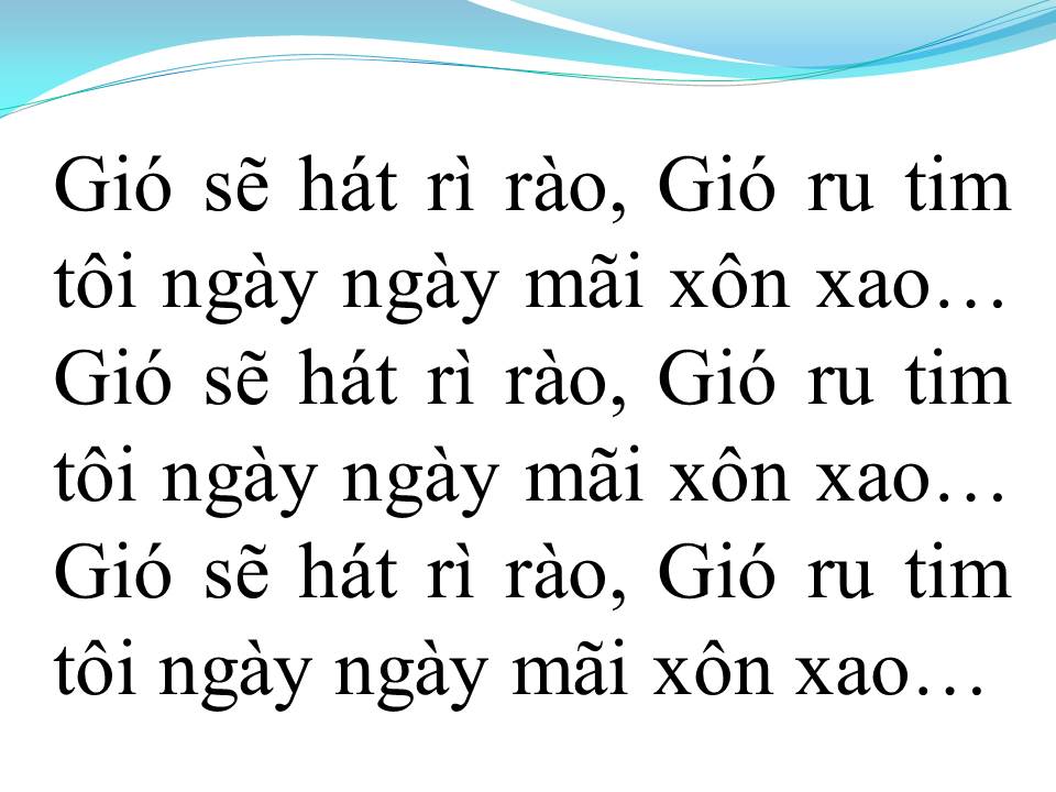 Lời bài hát TIẾNG GIÓ XÔN XAO