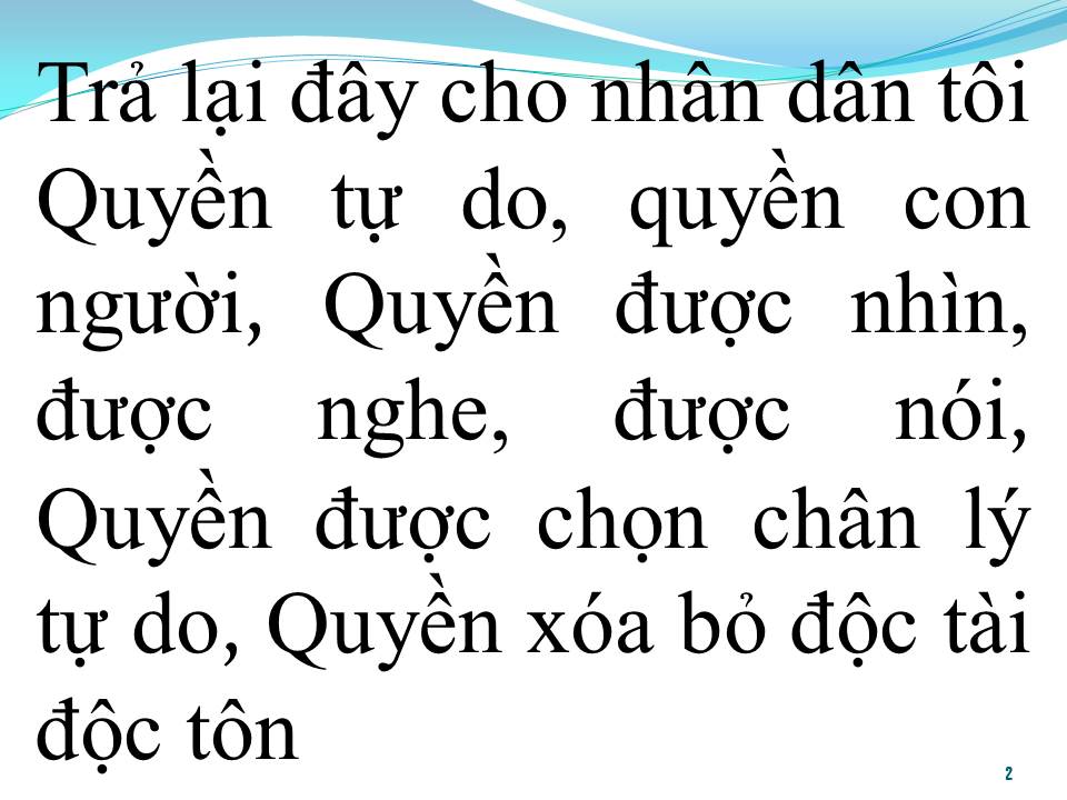 Lời bài hát TRẢ LẠI CHO DÂN