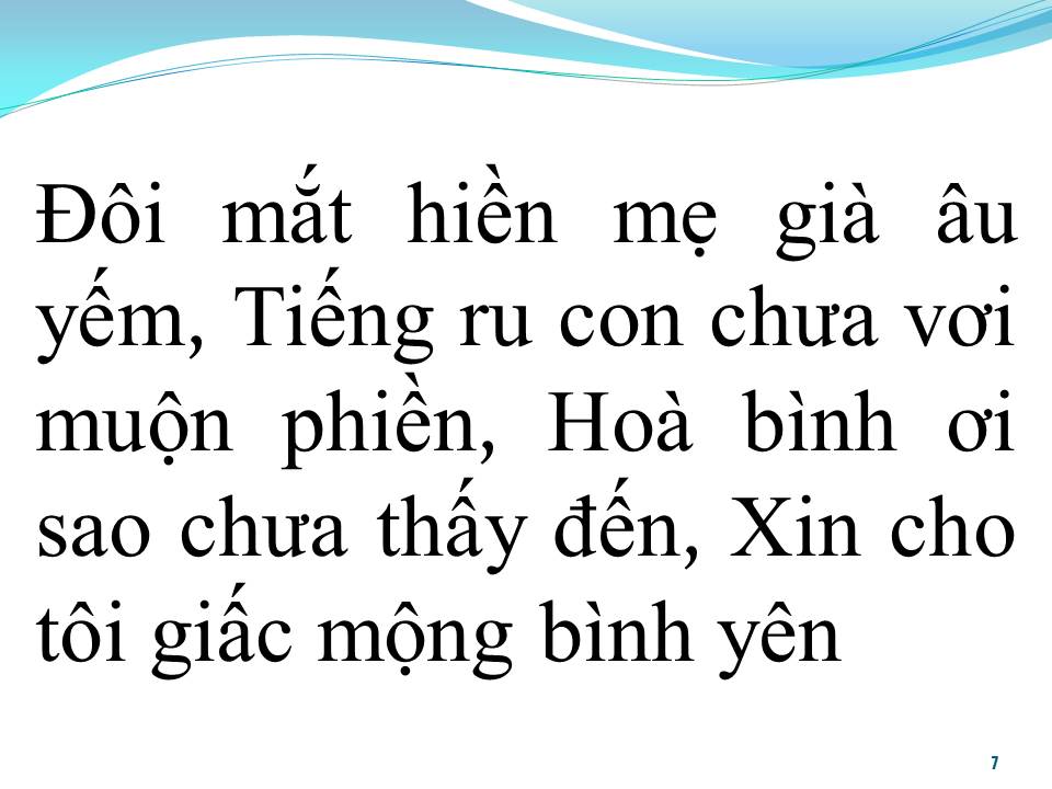 Lời bài hát XIN CHO TÔI GIẤC MỘNG BÌNH YÊN