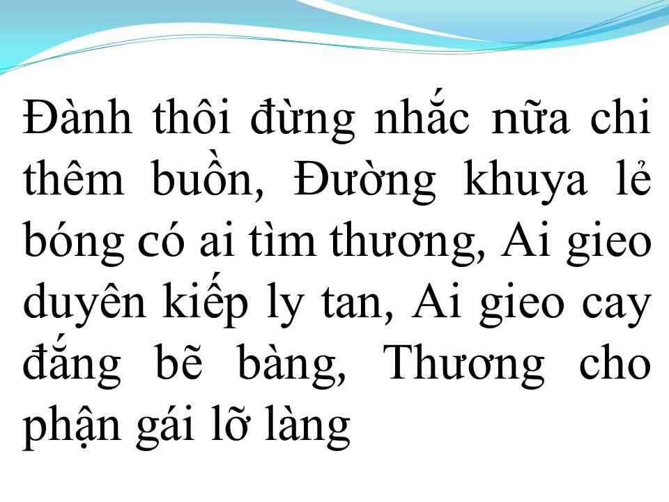 Lời bài hát PHẬN GÁI LỠ LÀNG