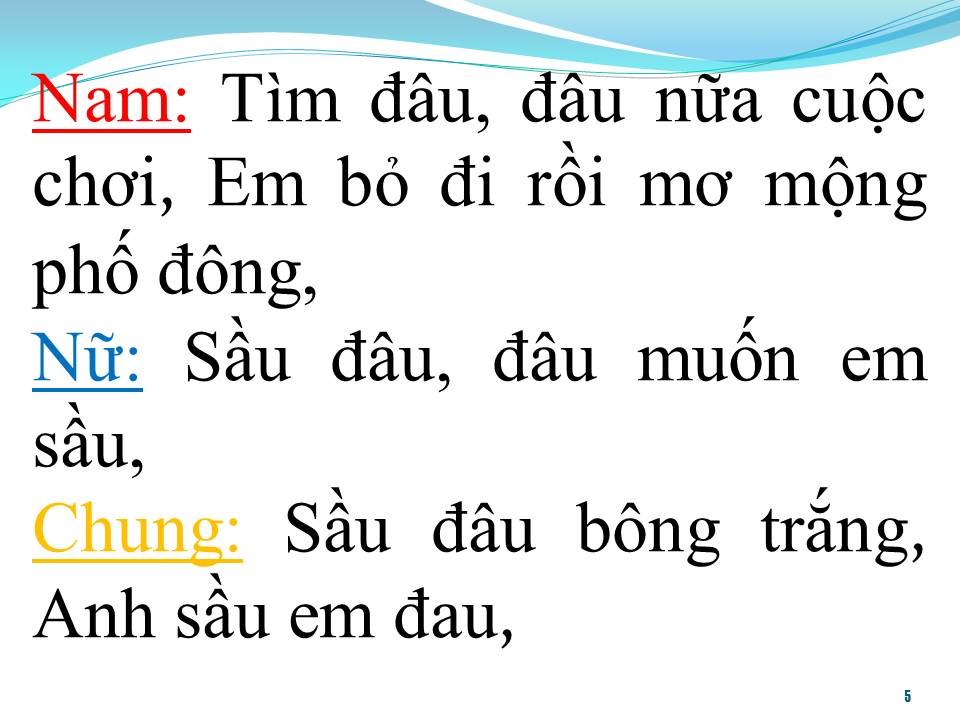 Lời bài hát BÔNG SẦU ĐÂU (SONG CA)