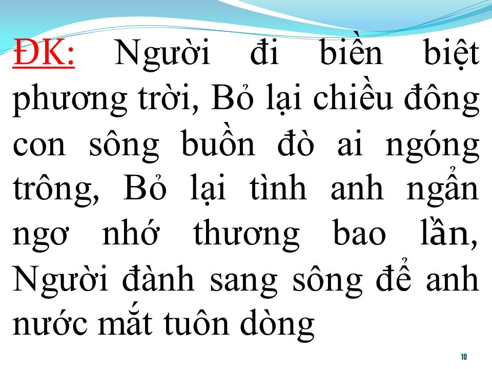 Lời bài hát ĐIỆU BUỒN TRÊN SÔNG