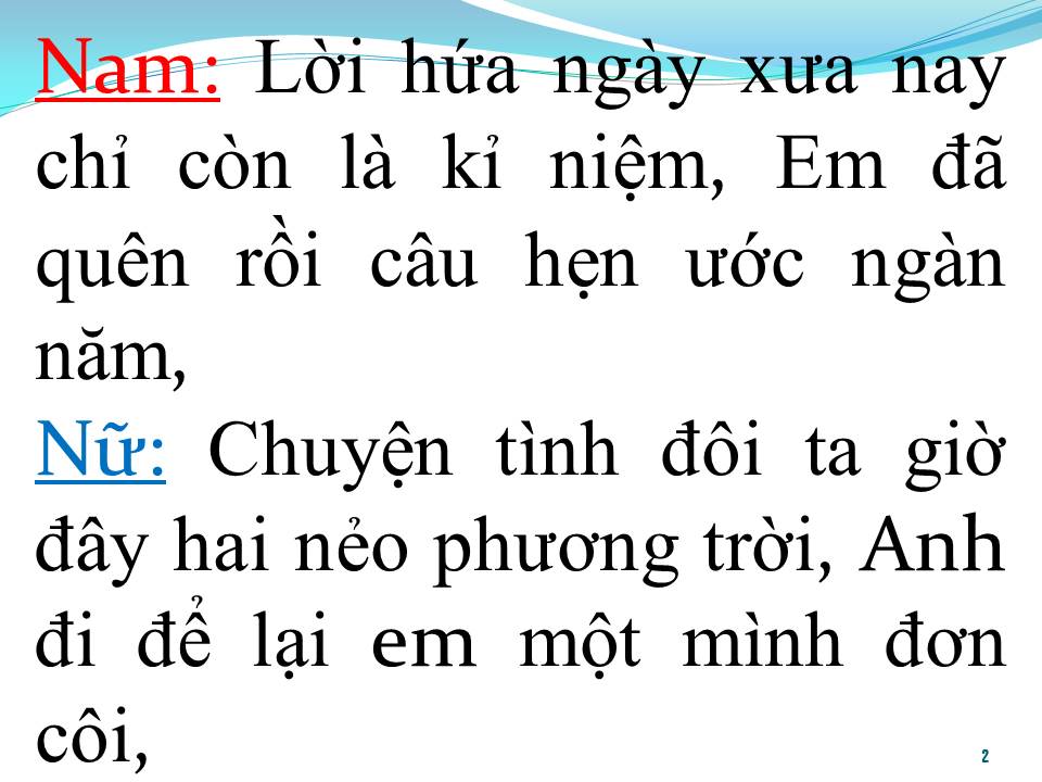 Lời bài hát CÂU HẸN ƯỚC NGÀN NĂM (SONG CA)