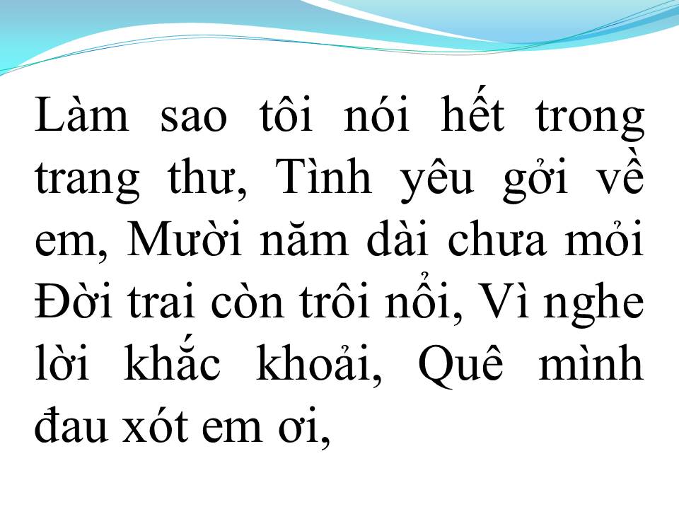 Lời bài hát THƯ VỀ EM GÁI THÀNH ĐÔ
