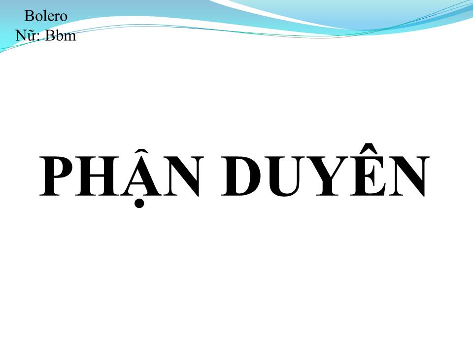 Lời bài hát PHẬN DUYÊN