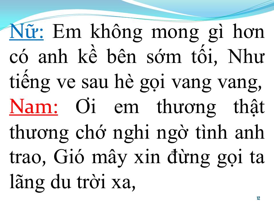 Lời bài hát TÌNH ẤM CHIỀU QUÊ (SONG CA)