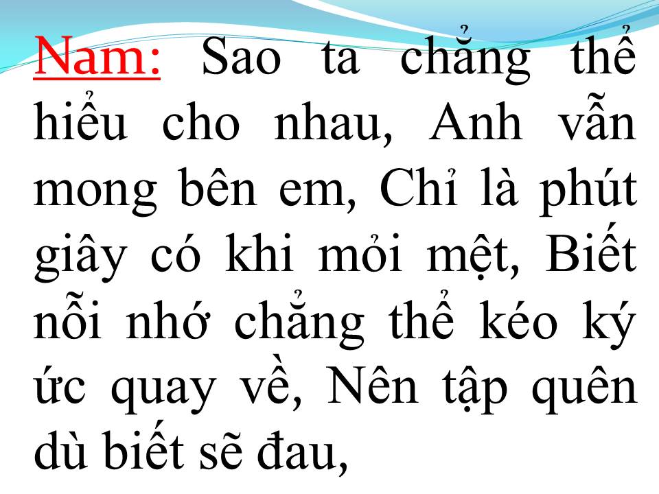 Lời bài hát ĐỪNG NHƯ THÓI QUEN