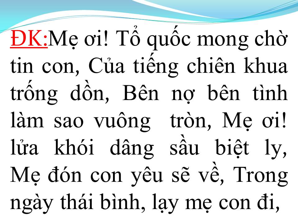 Lời bài hát LẠY MẸ CON ĐI