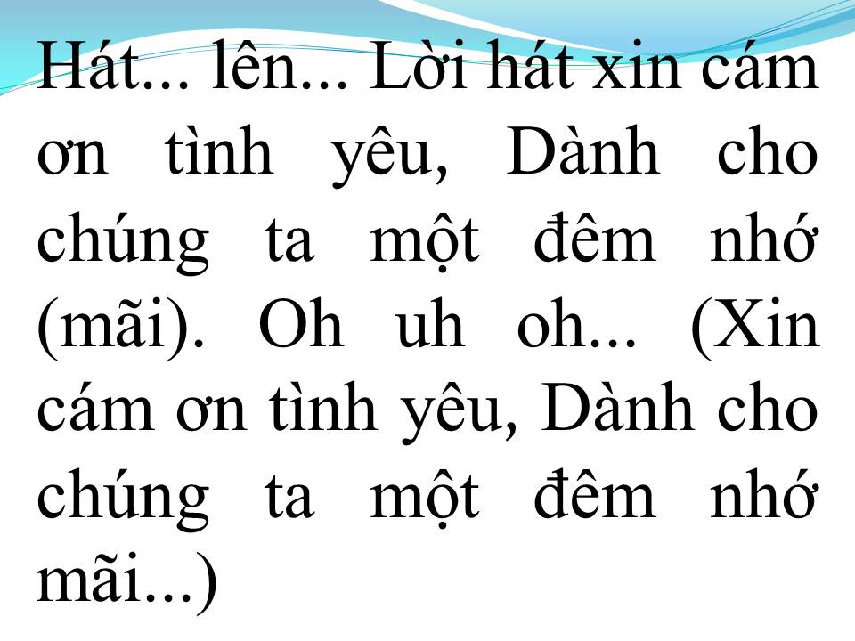 Lời bài hát CÁM ƠN TÌNH YÊU