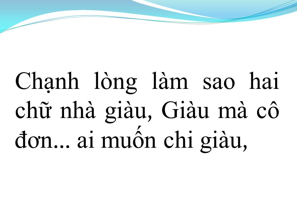 Lời bài hát CHUYỆN GIÀU NGHÈO