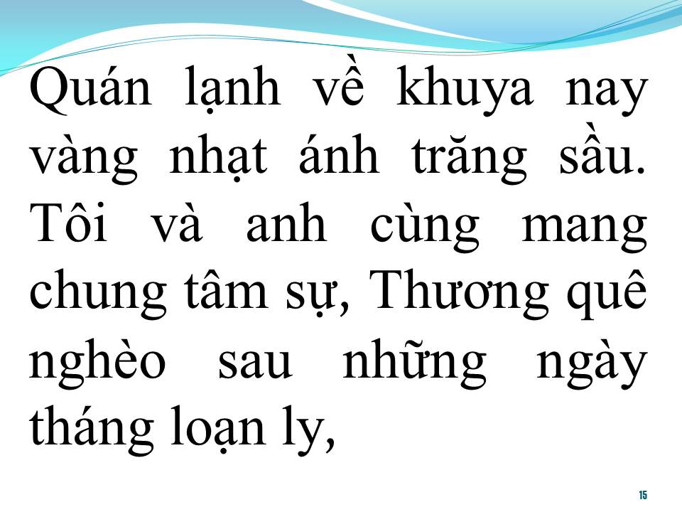 Lời bài hát QUÁN NỮA KHUYA (TÂN CỔ)