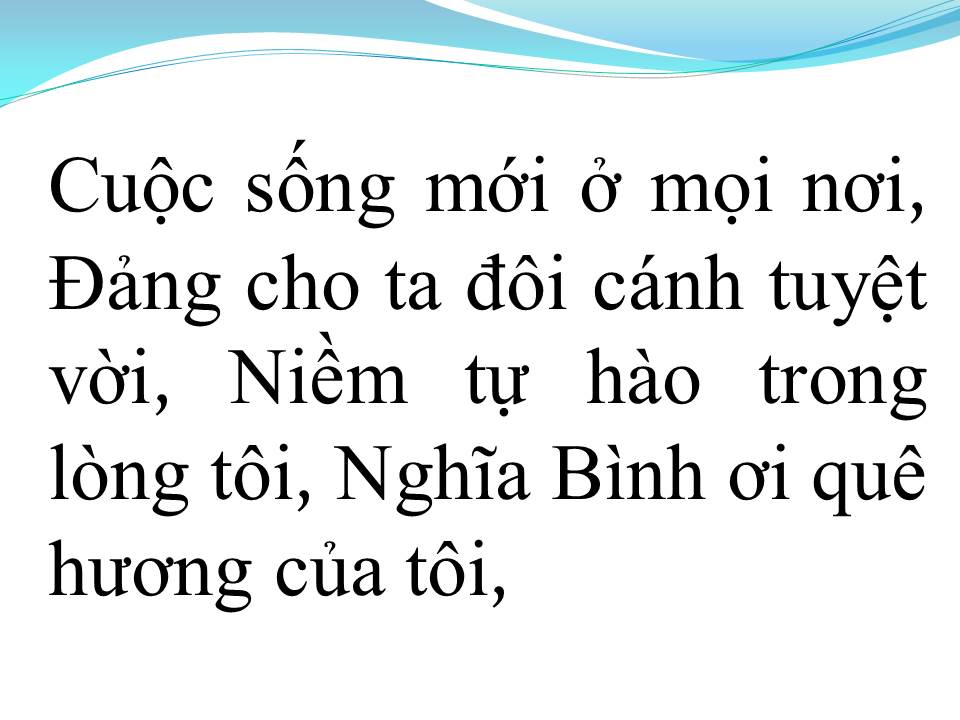 Lời bài hát NGHĨA BÌNH QUÊ TÔI