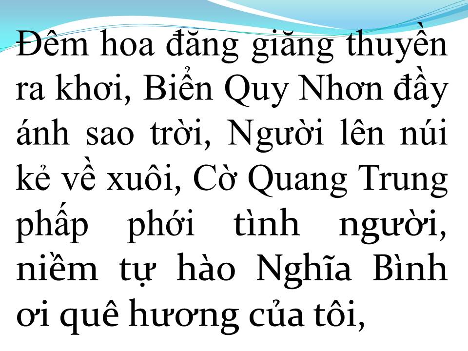 Lời bài hát NGHĨA BÌNH QUÊ TÔI