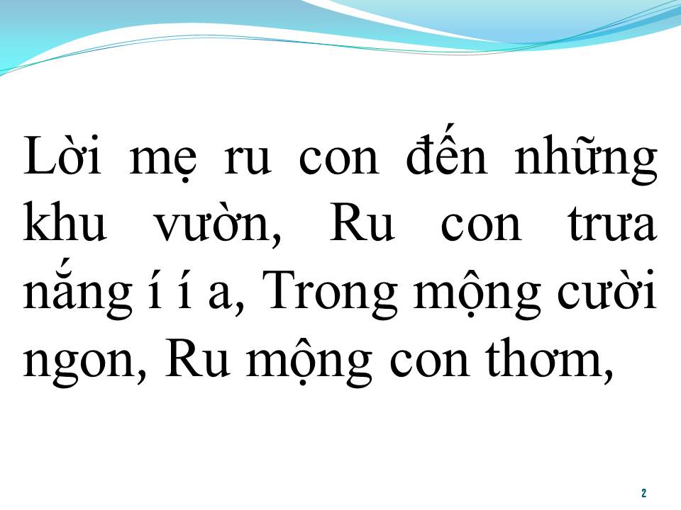 Lời bài hát LỜI MẸ RU