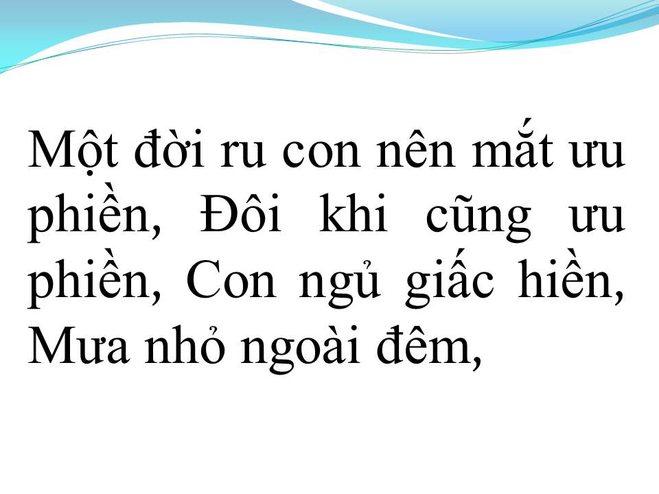 Lời bài hát LỜI MẸ RU