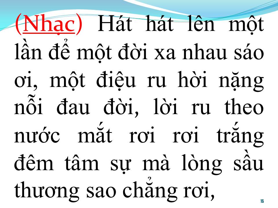 Lời bài hát ĐIỆU BUỒN PHƯƠNG NAM (TÂN CỔ)