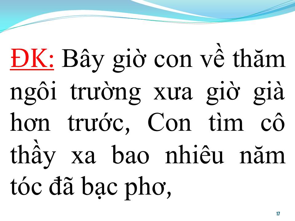Lời bài hát NHỚ ƠN THẦY CÔ