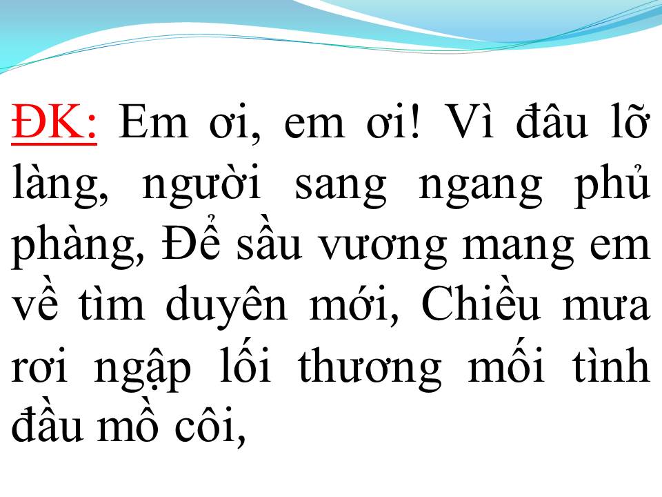 Lời bài hát MƯA BUỒN CHIỀU VẮNG EM