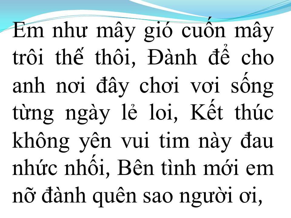 Lời bài hát KẾT THÚC KHÔNG VUI