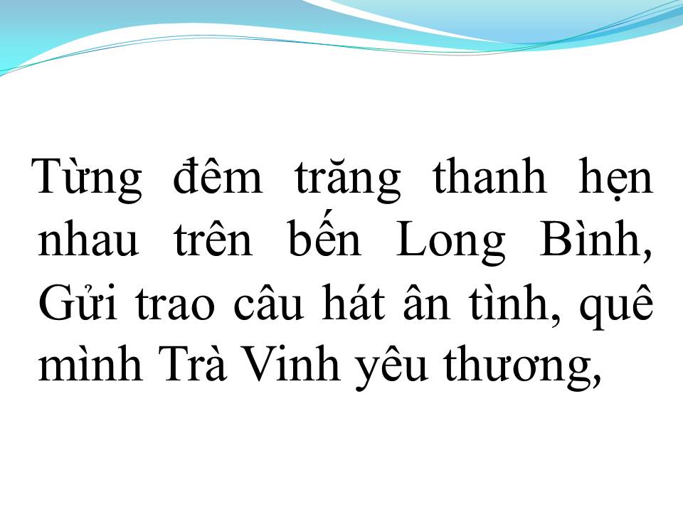 Lời bài hát THƯƠNG VỀ TRÀ VINH