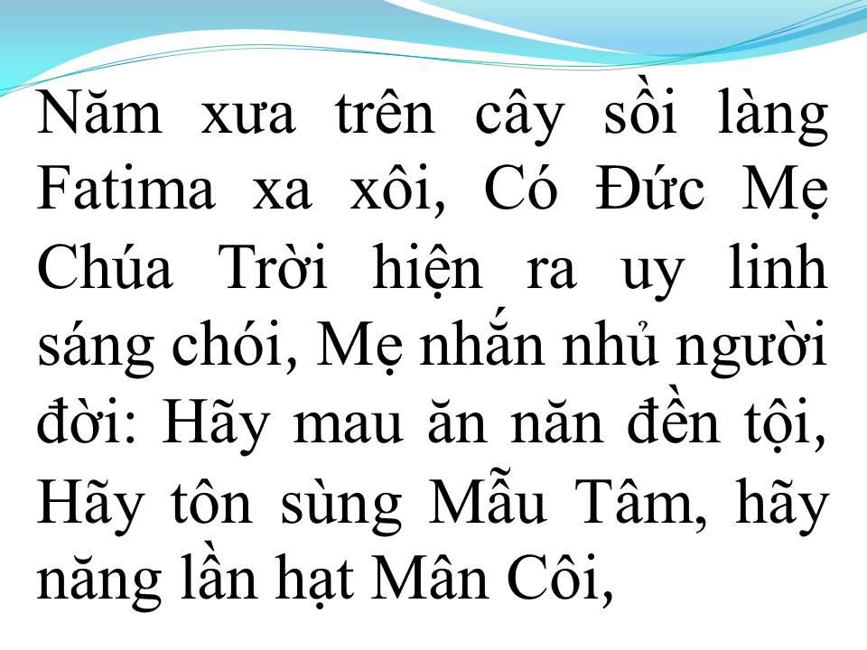 Lời bài hát NĂM XƯA TRÊN CAY SỒI (LỜI MẸ NHẮN NHỦ)