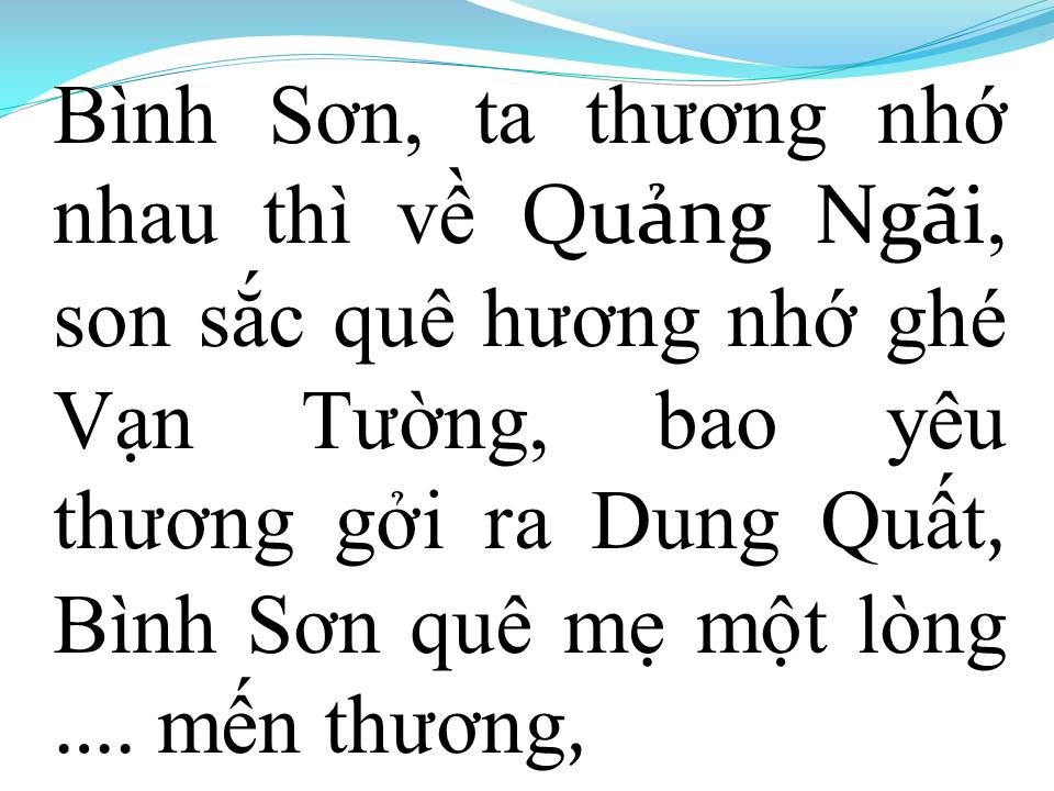 Lời bài hát BÌNH SƠN QUÊ MẸ
