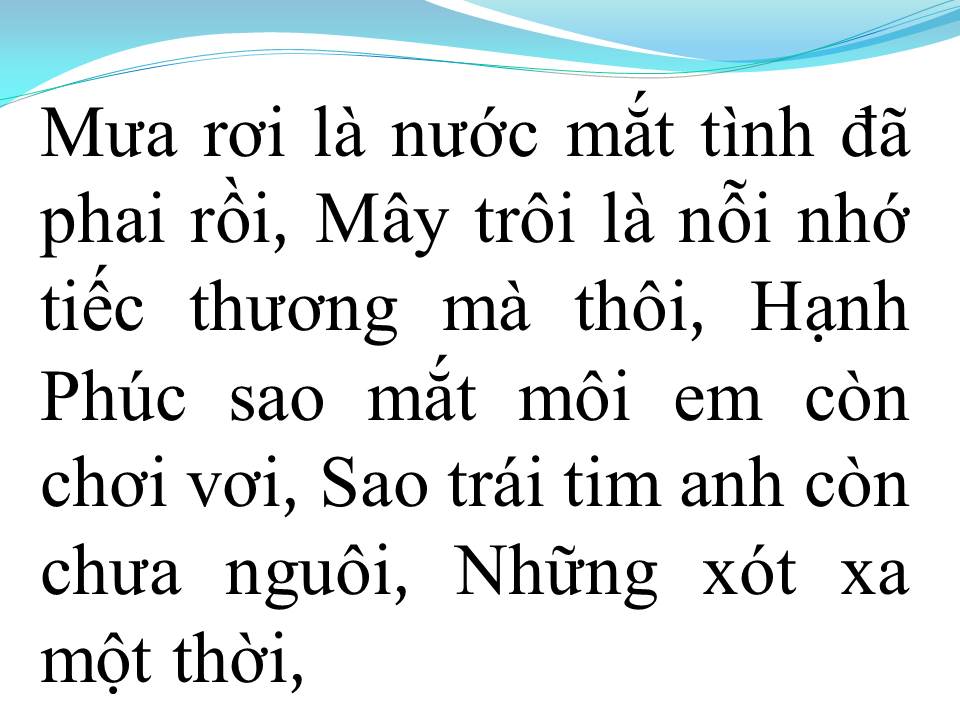Lời bài hát NỖI ĐAU MUỘN MÀNG