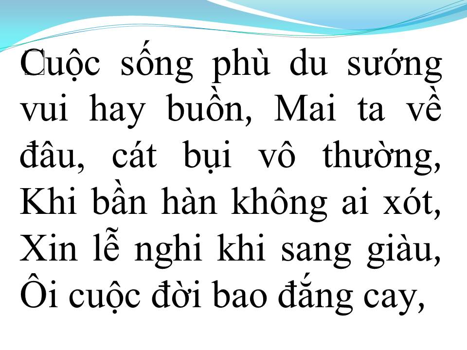 Lời bài hát CÁT BỤI VÔ THƯỜNG