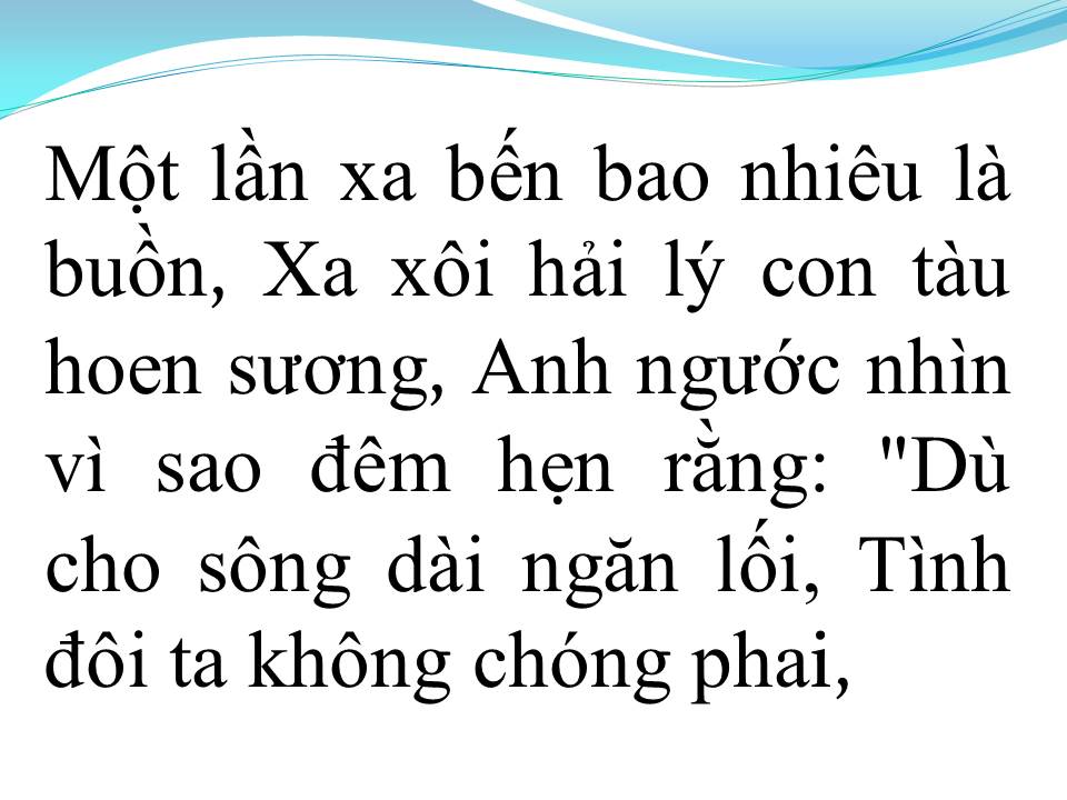 Lời bài hát MỘT LẦN XA BẾN