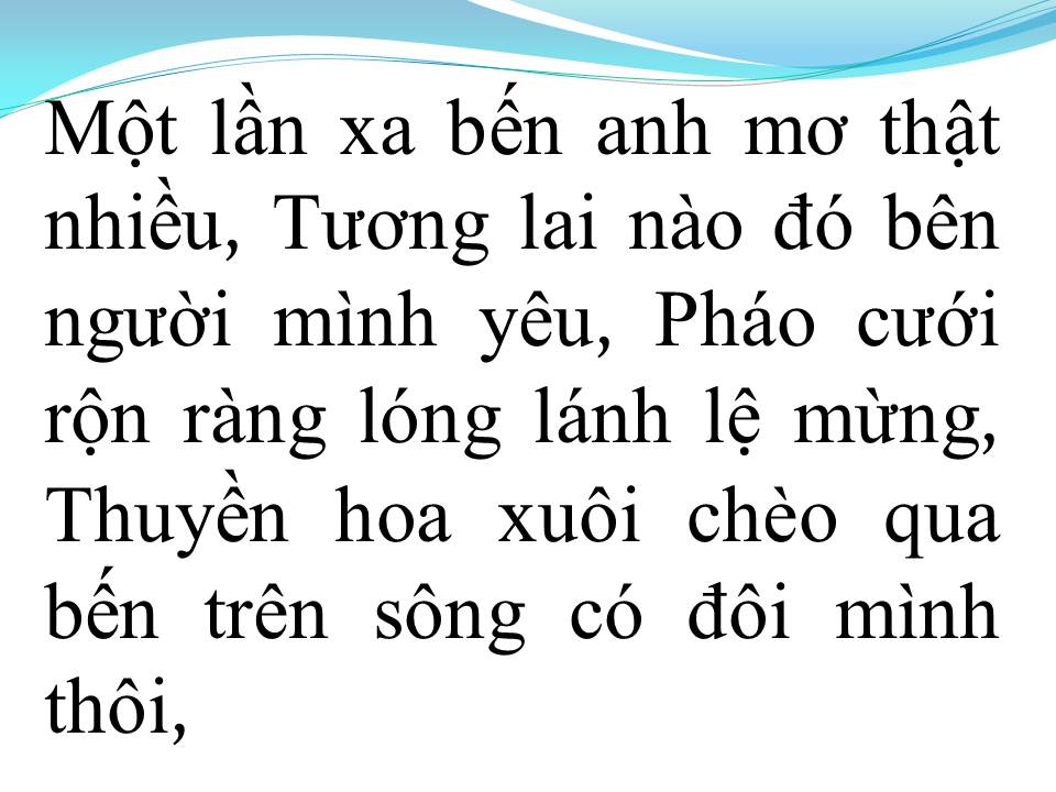 Lời bài hát MỘT LẦN XA BẾN
