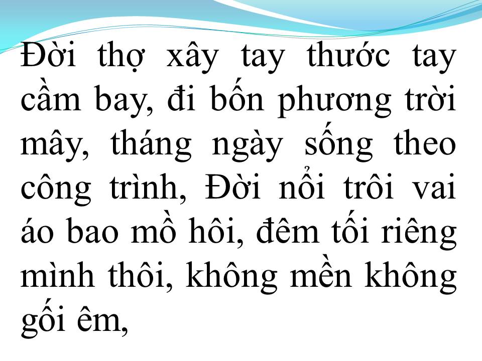 Lời bài hát ĐỜI THỢ XÂY