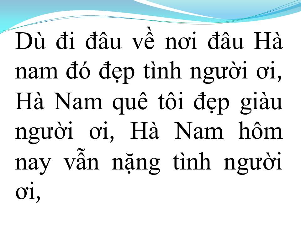 Lời bài hát HÀ NAM ĐẤT MẸ ANH HÙNG