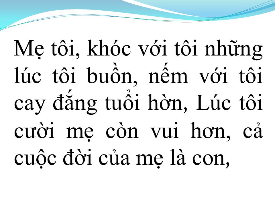 Lời bài hát MẸ TÔI
