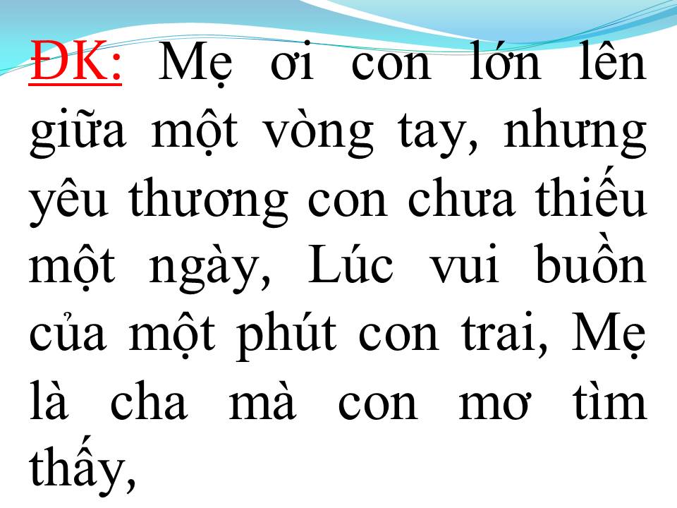 Lời bài hát MẸ TÔI