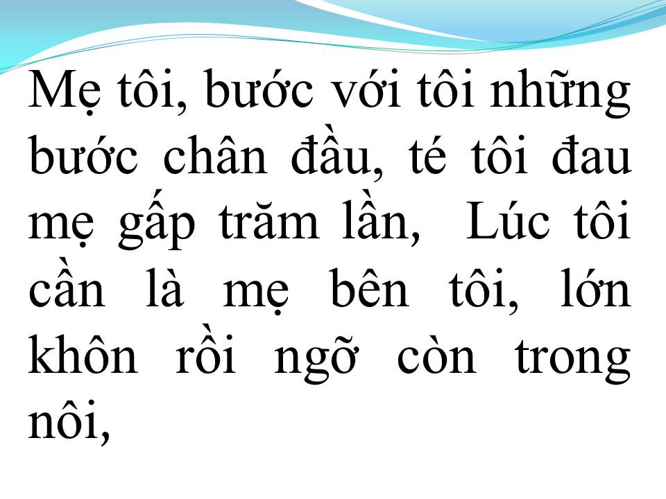 Lời bài hát MẸ TÔI