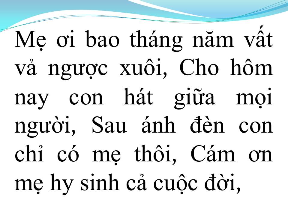 Lời bài hát MẸ TÔI