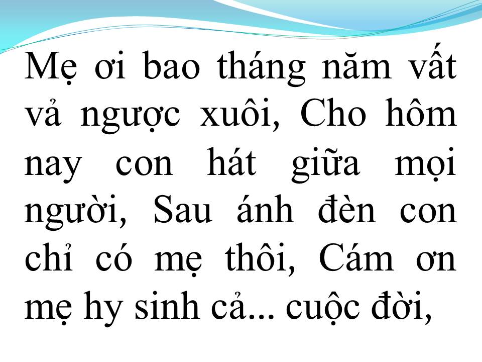 Lời bài hát MẸ TÔI