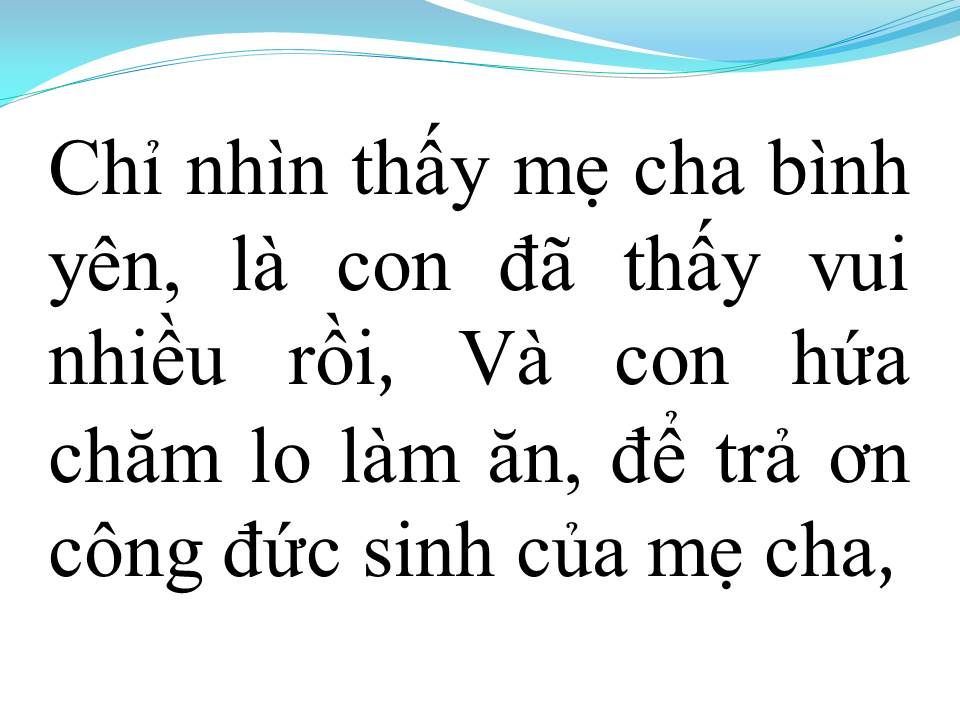 Lời bài hát MONG CHA MẸ AN VUI
