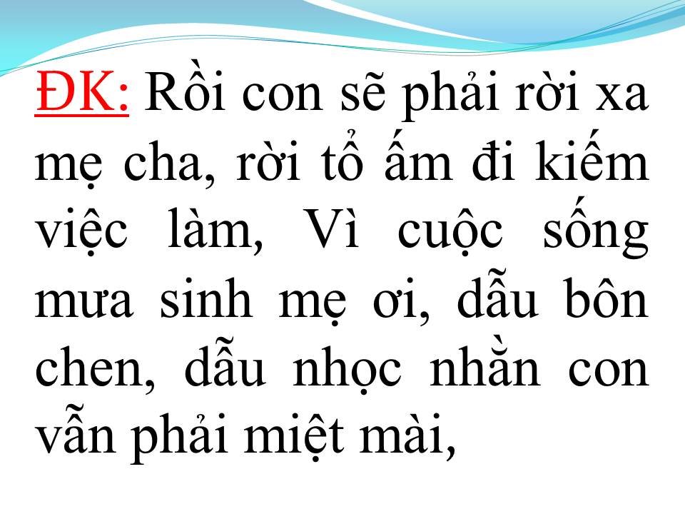 Lời bài hát MONG CHA MẸ AN VUI