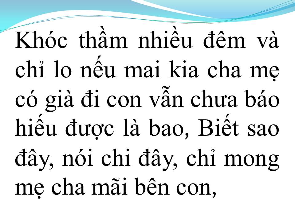 Lời bài hát MONG CHA MẸ AN VUI