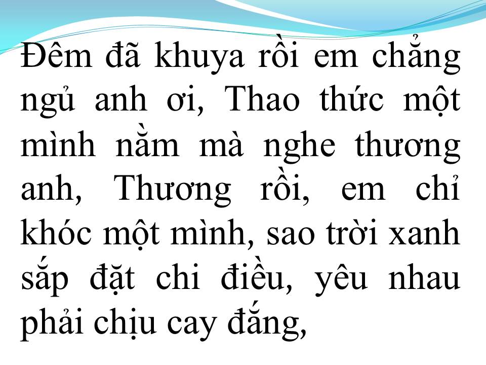 Lời bài hát ĐÊM NHỚ NGƯỜI TÌNH