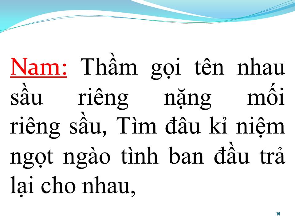 Lời bài hát HƯƠNG SẦU RIÊNG MUỘN (SONG CA)