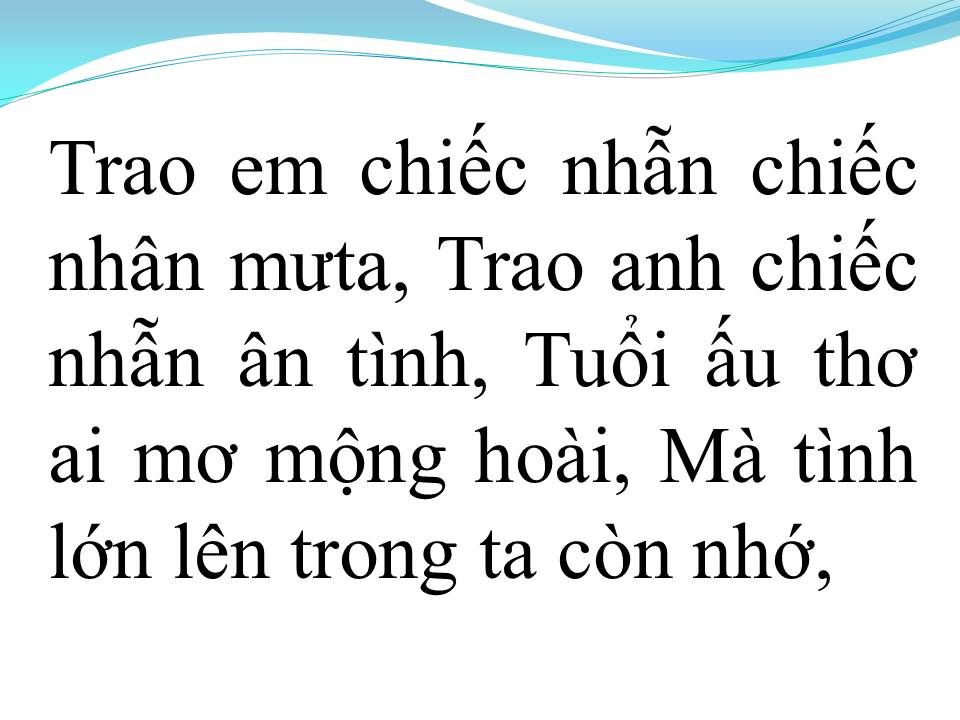 Lời bài hát CHIẾC NHẪN MƯTA