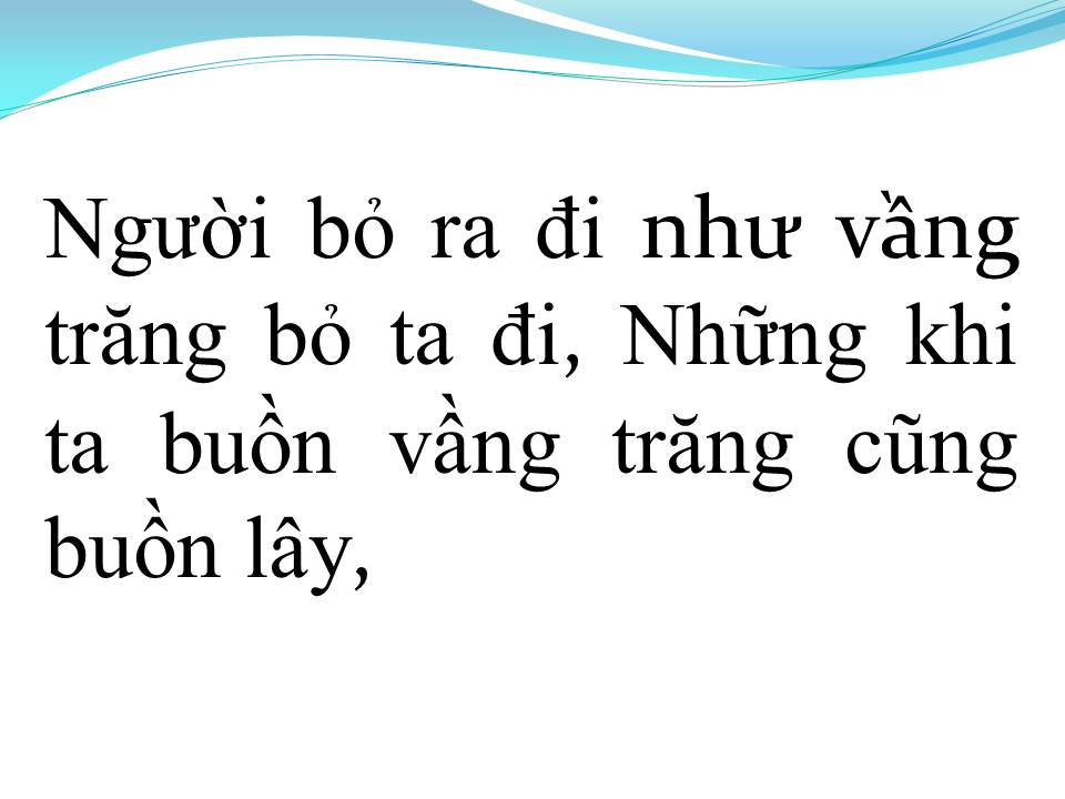Lời bài hát VẦNG TRĂNG BUỒN