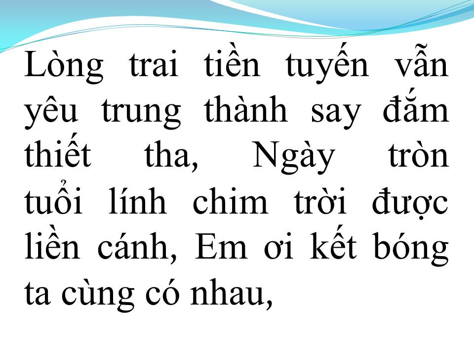 Lời bài hát NGÀY TRÒN TUỔI LÍNH