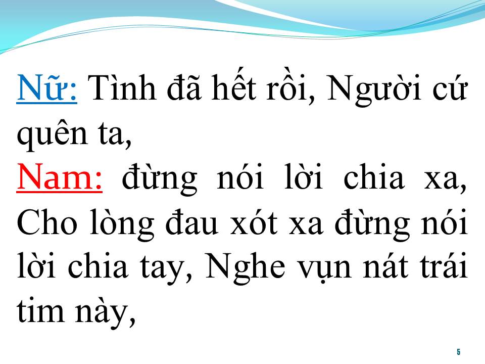 Lời bài hát ĐỪNG NÓI LỜI CHIA TAY (SONG CA)