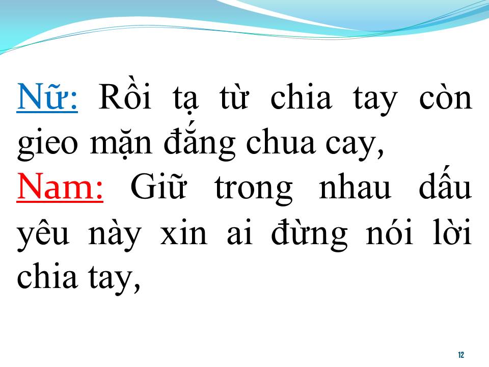 Lời bài hát ĐỪNG NÓI LỜI CHIA TAY (SONG CA)
