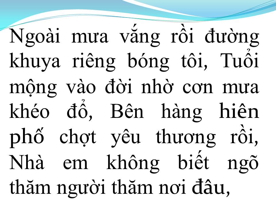 Lời bài hát LỜI THƯƠNG CHƯA NGỎ