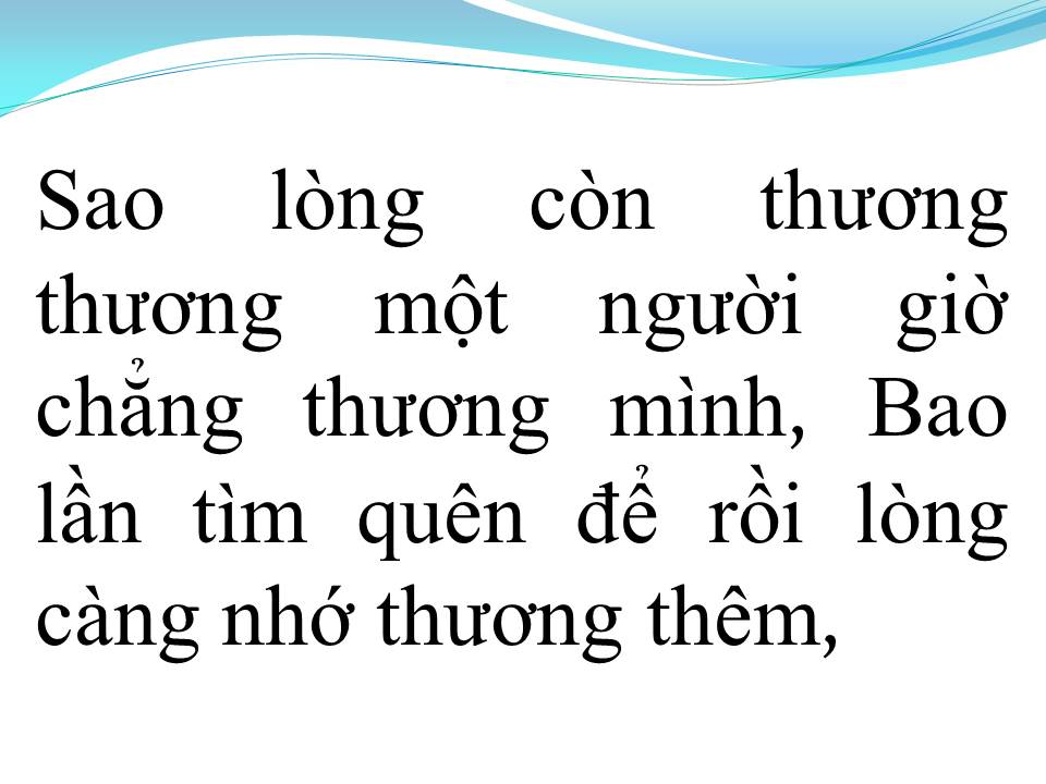 Lời bài hát SAO LÒNG CÒN THƯƠNG
