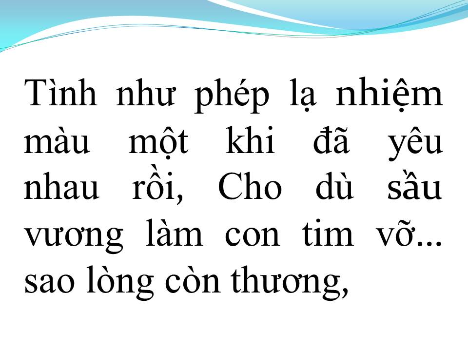 Lời bài hát SAO LÒNG CÒN THƯƠNG